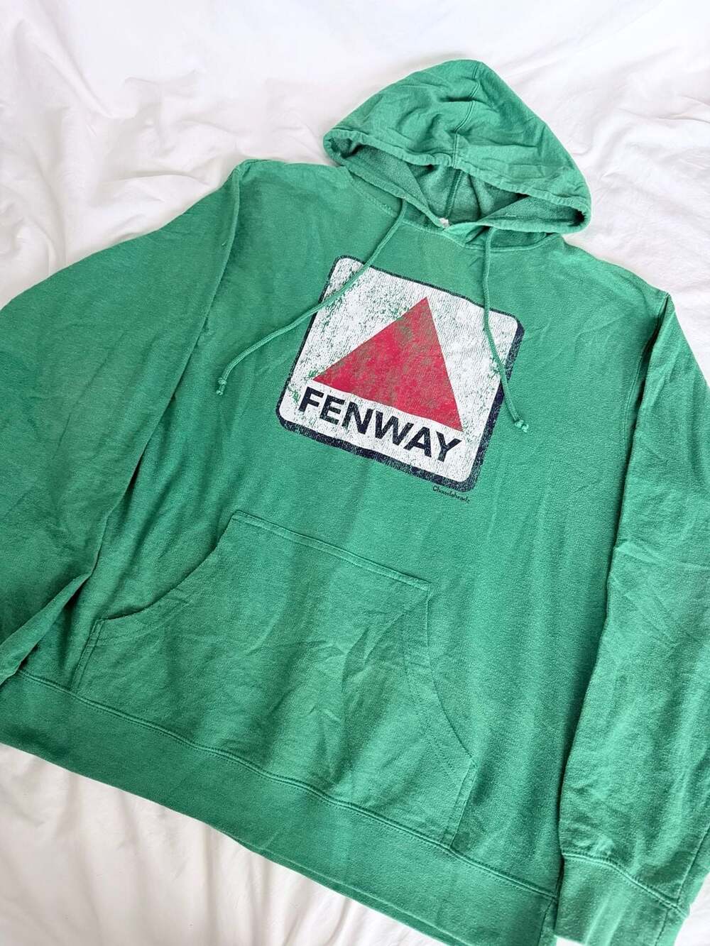 Chowdaheadz Fenway Sign Green Pullover Fleece Hoodie Sweatshirt XL